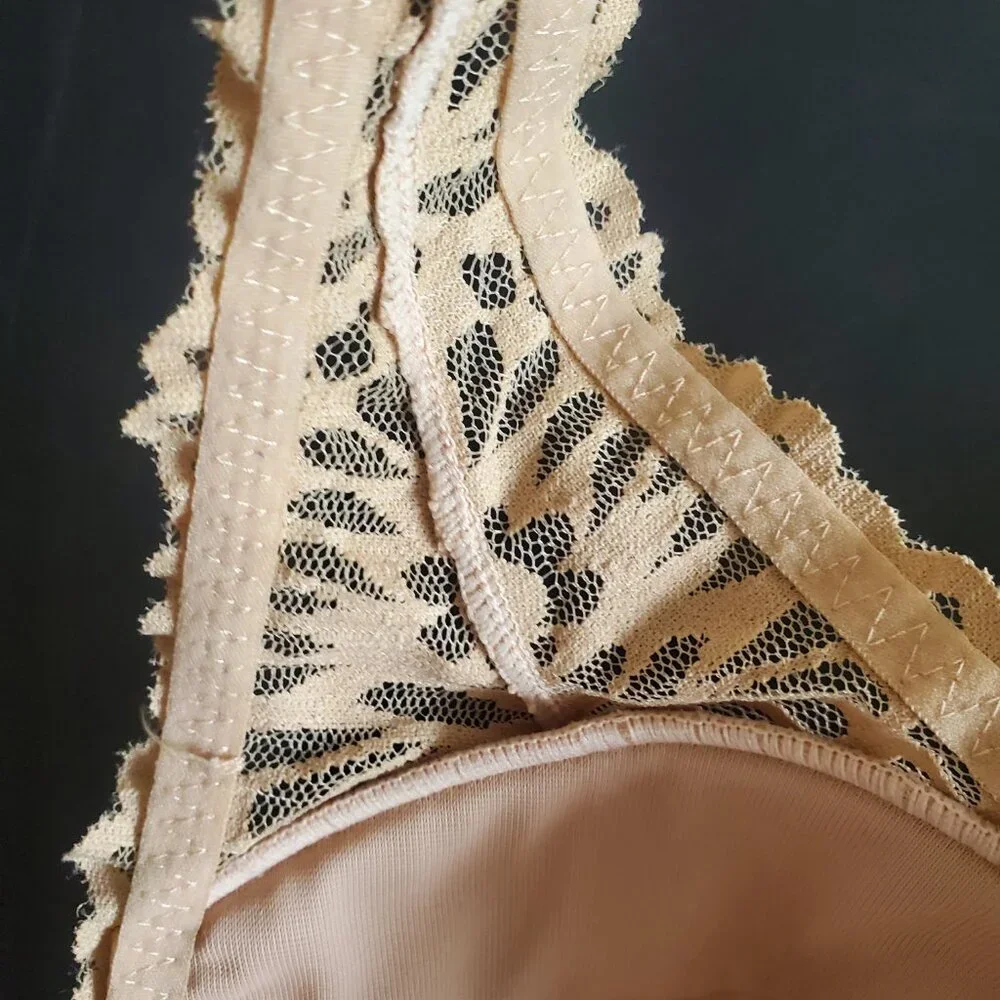 LA SENZA Lingerie Cream Lace Halter Underwire Bra Style 34C Very Good Condition - Picture 7 of 10